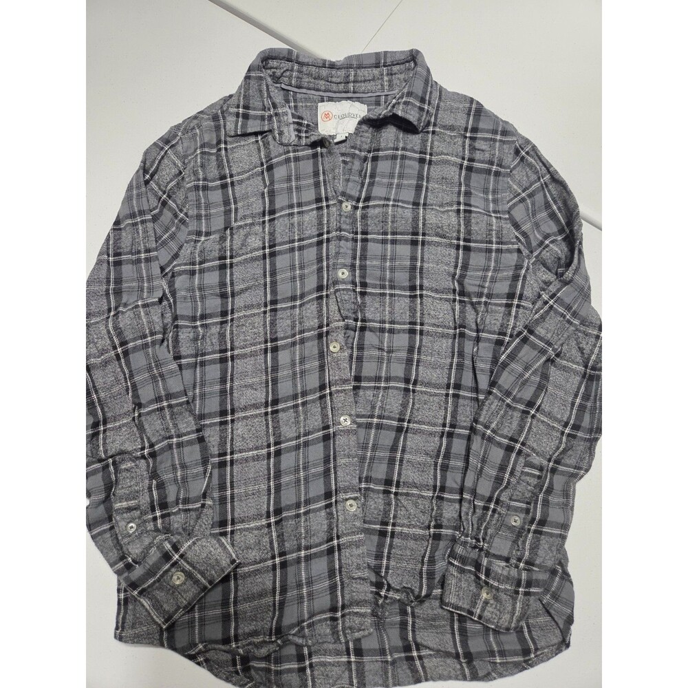 Cloudveil Mountain Works Shirt Mens Large L Grey Plaid Flannel Long Sleeve